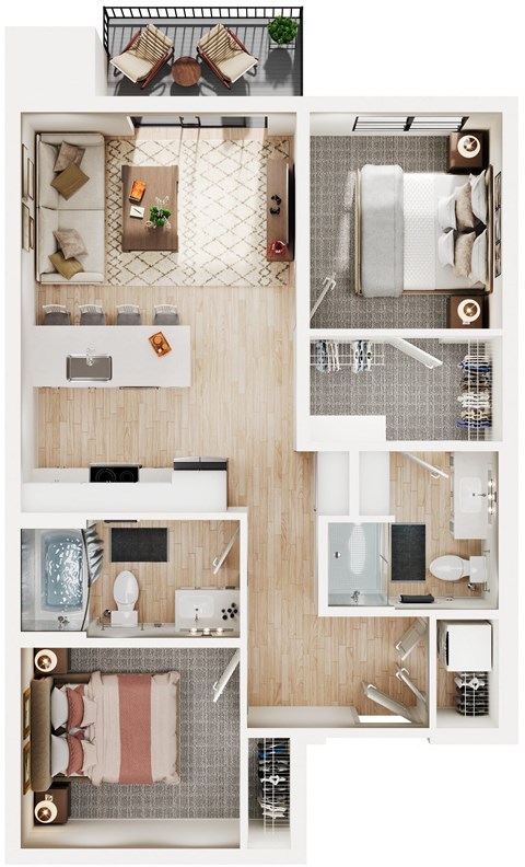 a floor plan of a one bedroom apartment